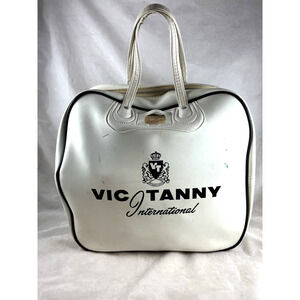 Vic Tanny International Pleather Zip Top Gym Travel Bag Vintage 1960s 1970s